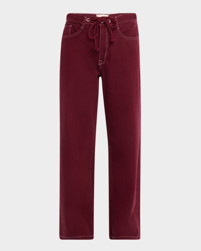 Nesta Mid-Rise Drawstring Baggy Jeans